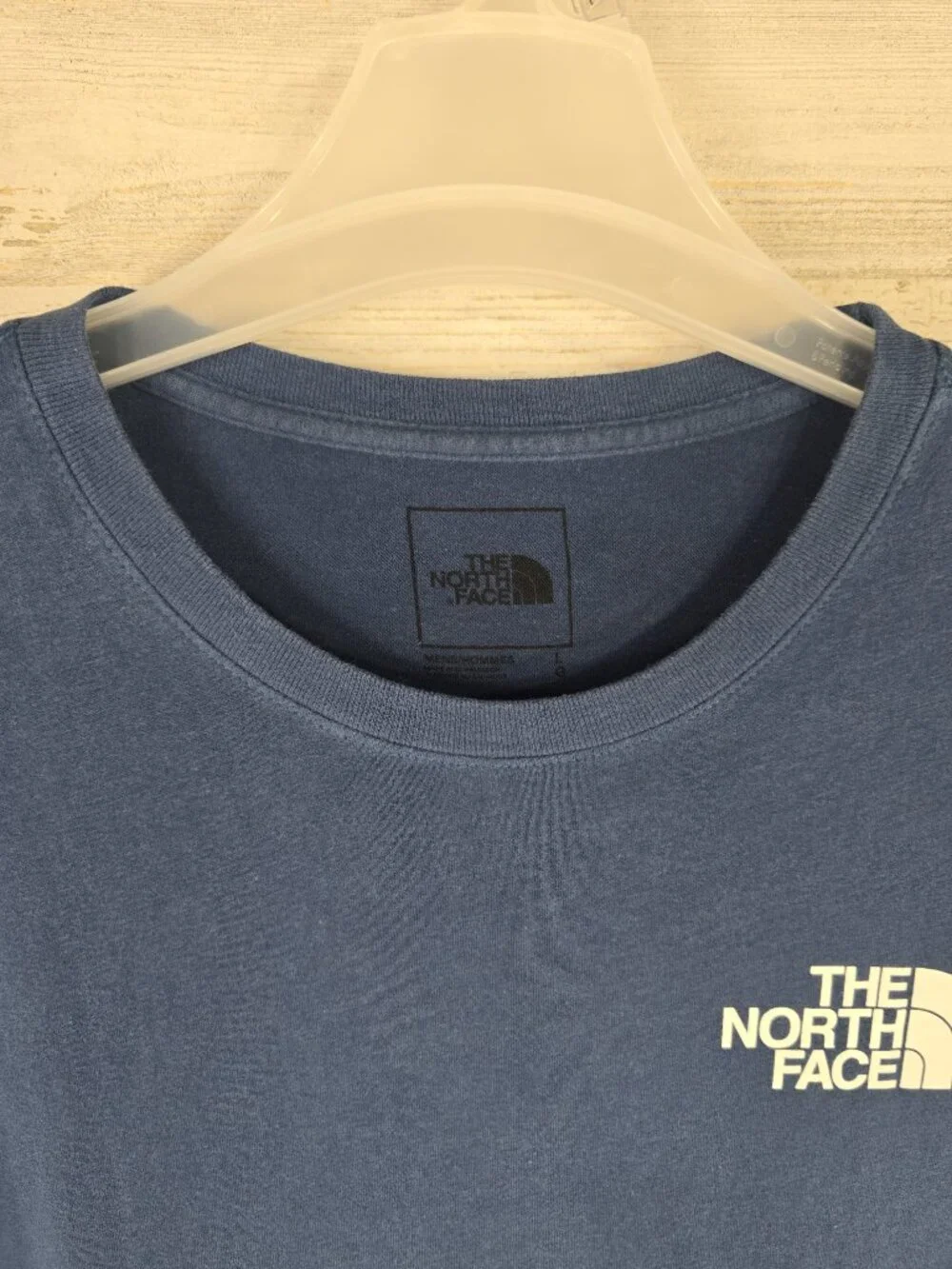 The North Face Blue long sleeve T-Shirt MEN'S SIZE LARGE COTTON -AS-IS- *STAINS*